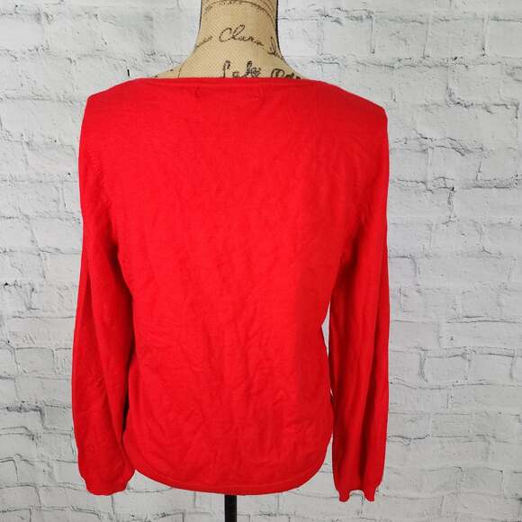 Vero Moda Sweater top Sz XL red long sleeve cozy A11 - Picture 3 of 5